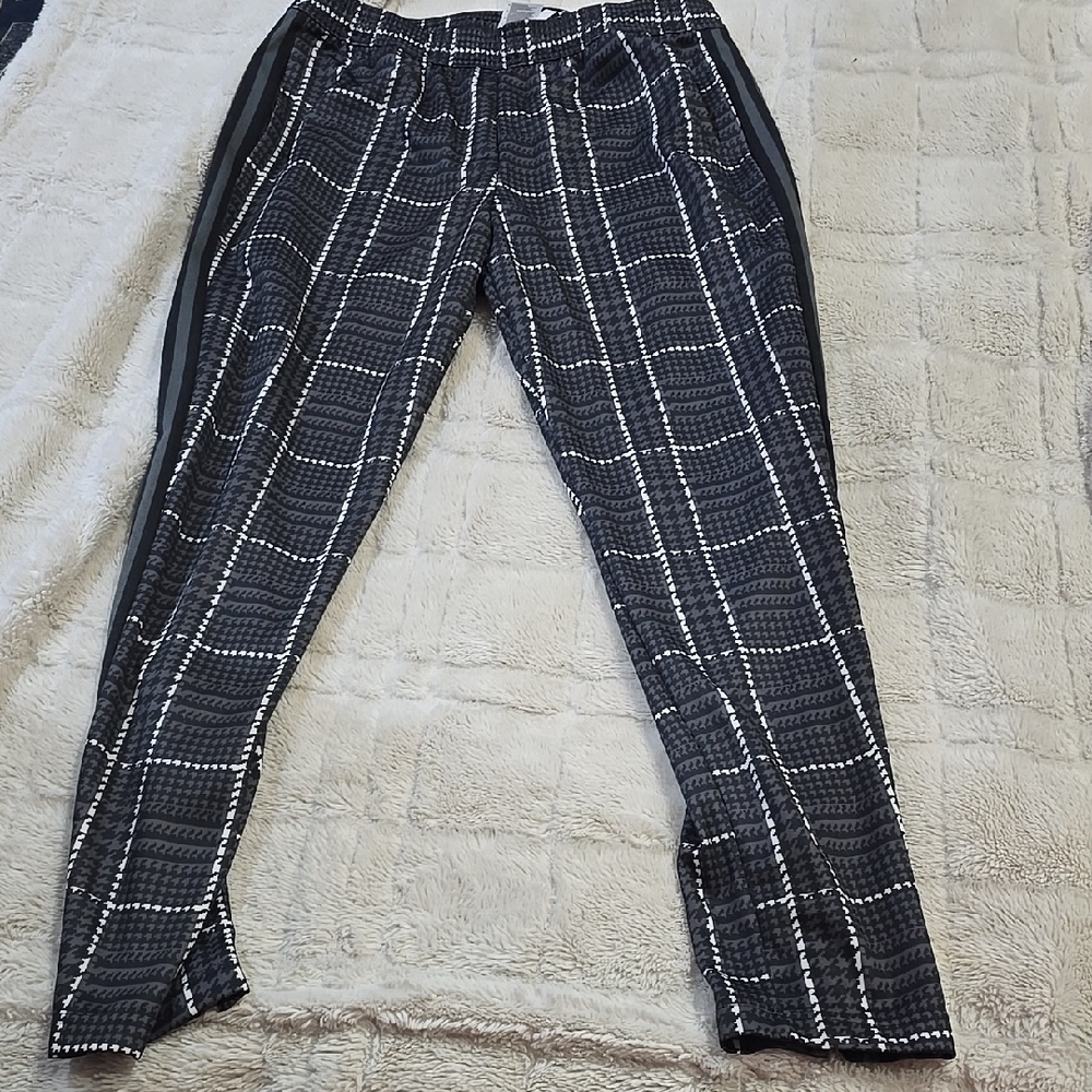 Adidas Black and Gray Dress Pants with Tapered Leg